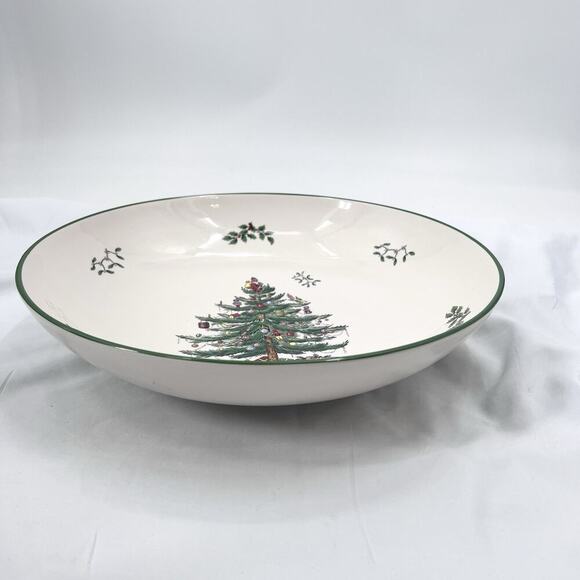 Spode Christmas Tree Porcelain 13 Inch Pasta Bowl - Picture 4 of 9